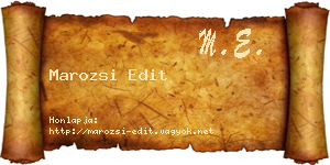 Marozsi Edit névjegykártya